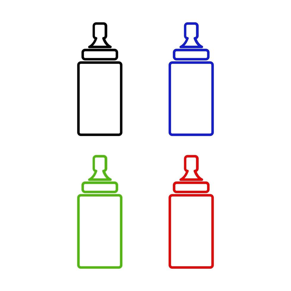 Set Of Baby Bottles On White Background vector