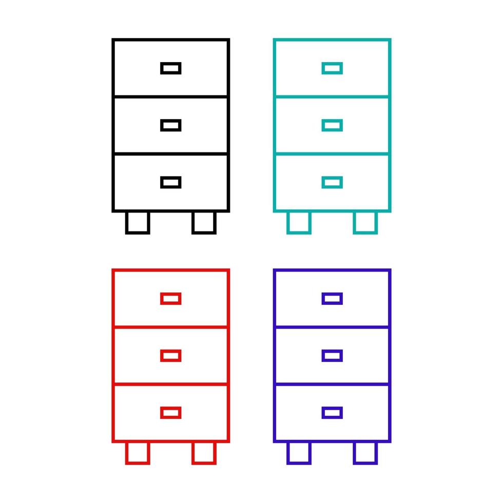 Wardrobe Set On White Background vector