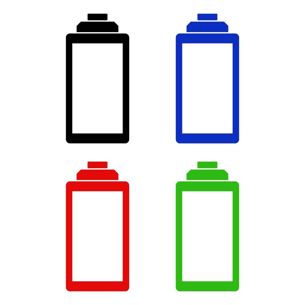 Battery Set On White Background vector