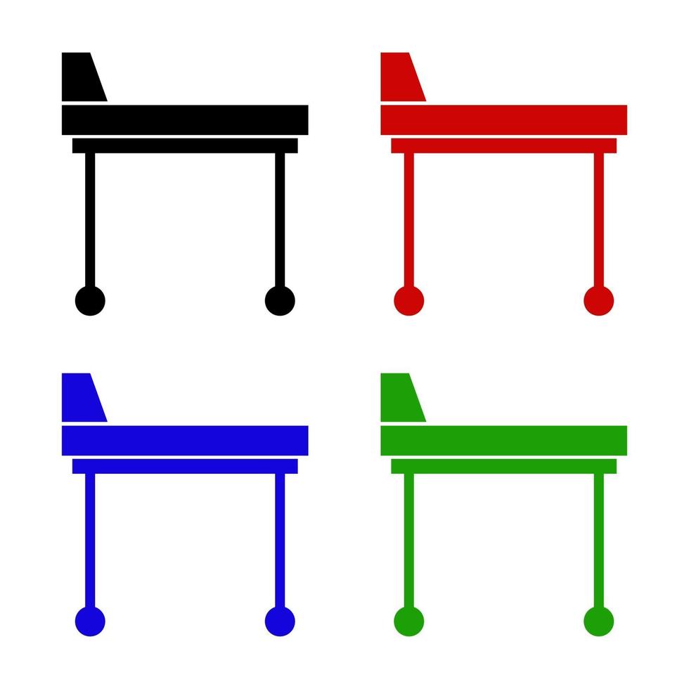 Set Of Hospital Stretcher On White Background vector