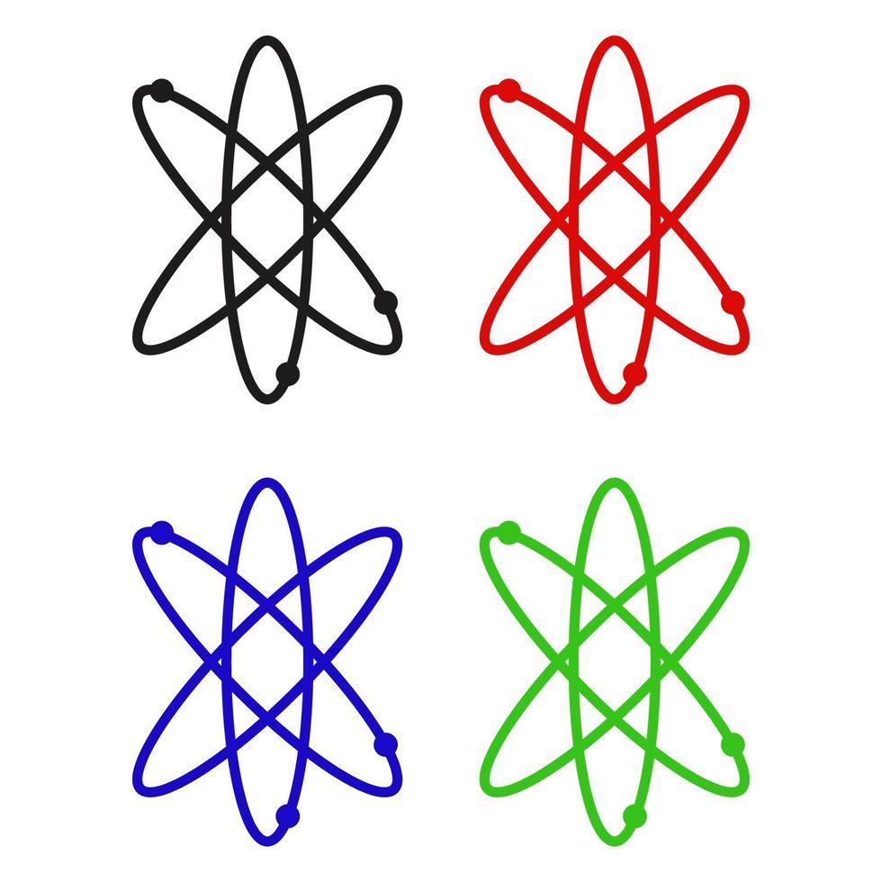 Set Of Atom On White Background vector