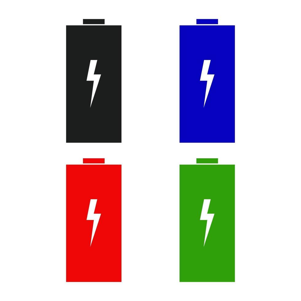 Battery Set On White Background vector