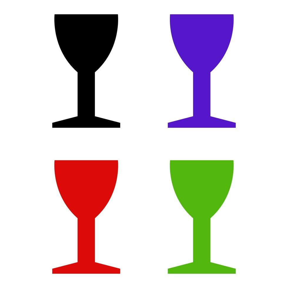 Set Of Wine Glass On White Background vector