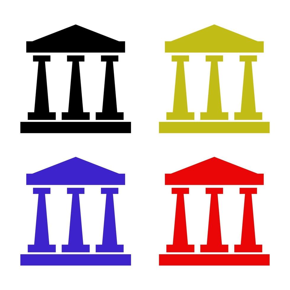 Bank Set On White Background vector