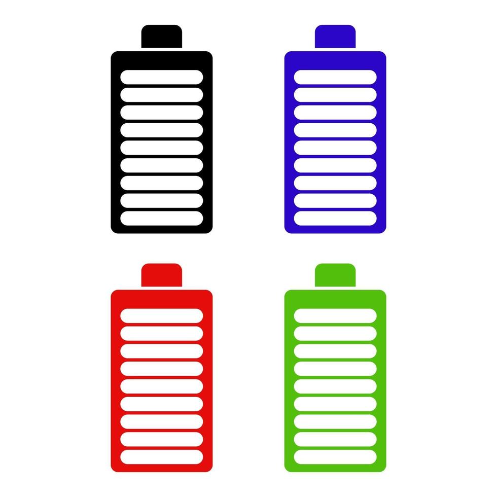 Battery Set On White Background vector