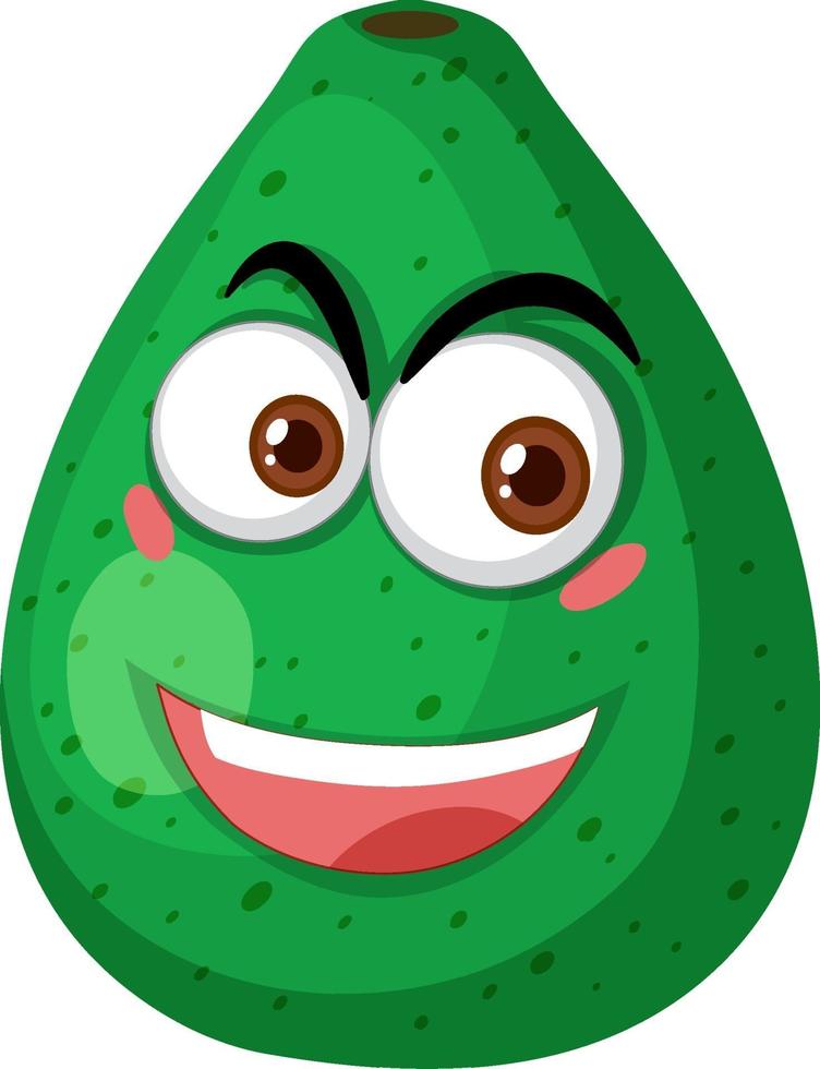 Pomelo cartoon character with happy face expression on white background vector