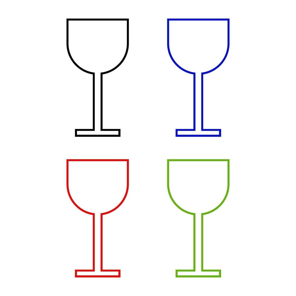 Set Of Wine Glass On White Background vector