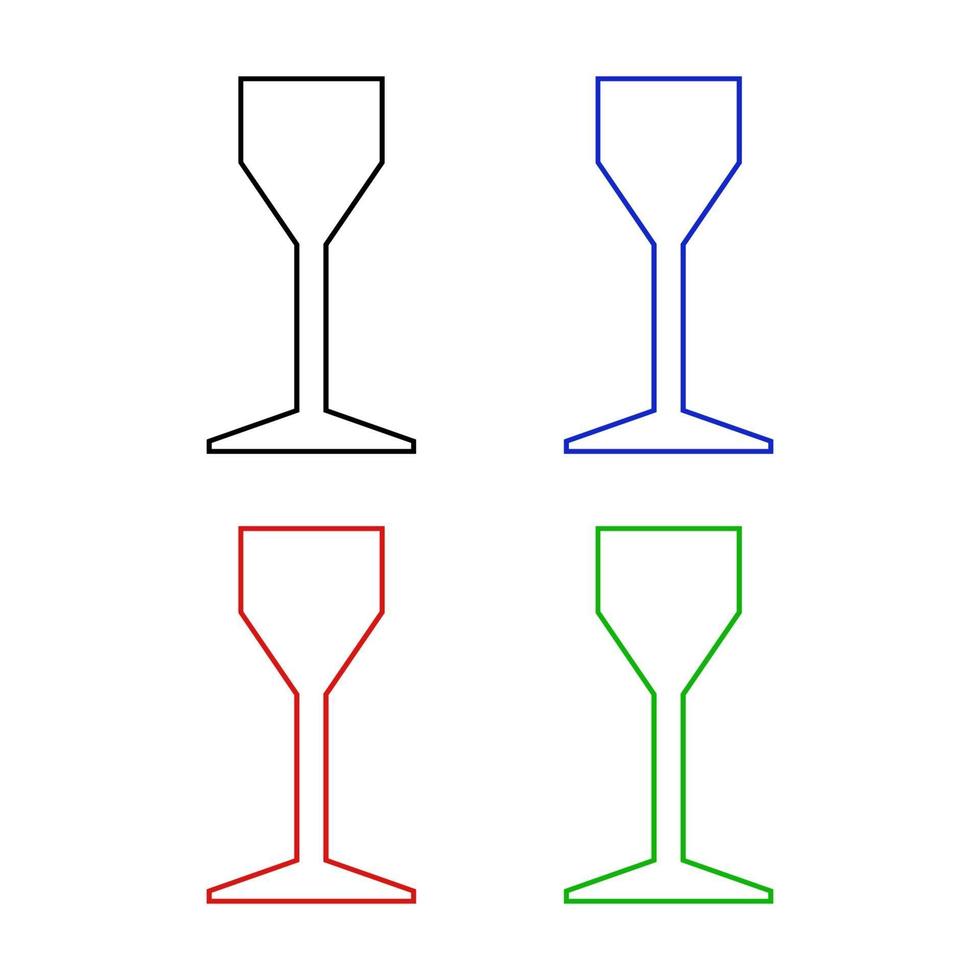 Set Of Wine Glass On White Background vector