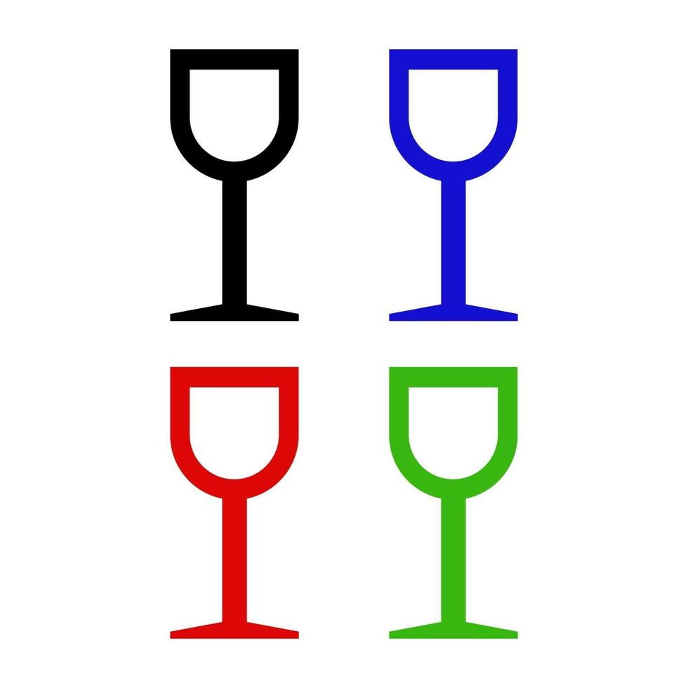 Set Of Wine Glass On White Background vector