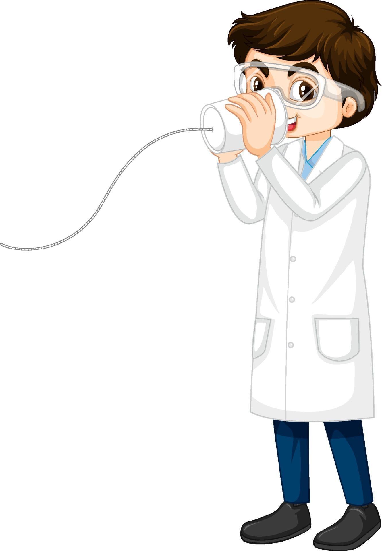 A boy cartoon character wearing laboratory coat 2080857 Vector Art at