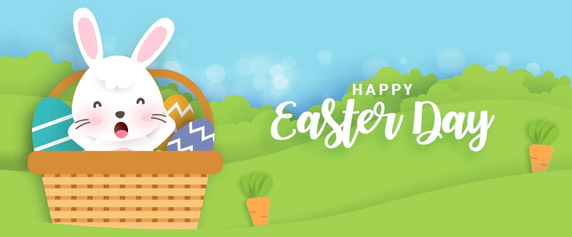 Happy Easter day sale banner vector