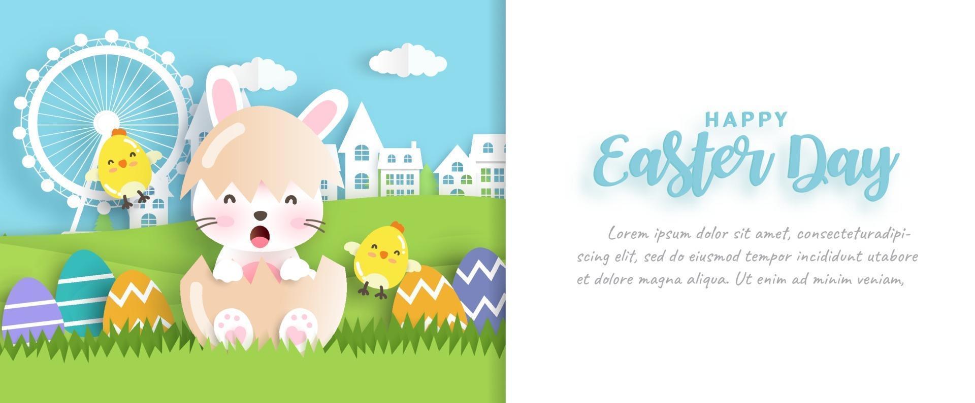 Easter day sale banner vector
