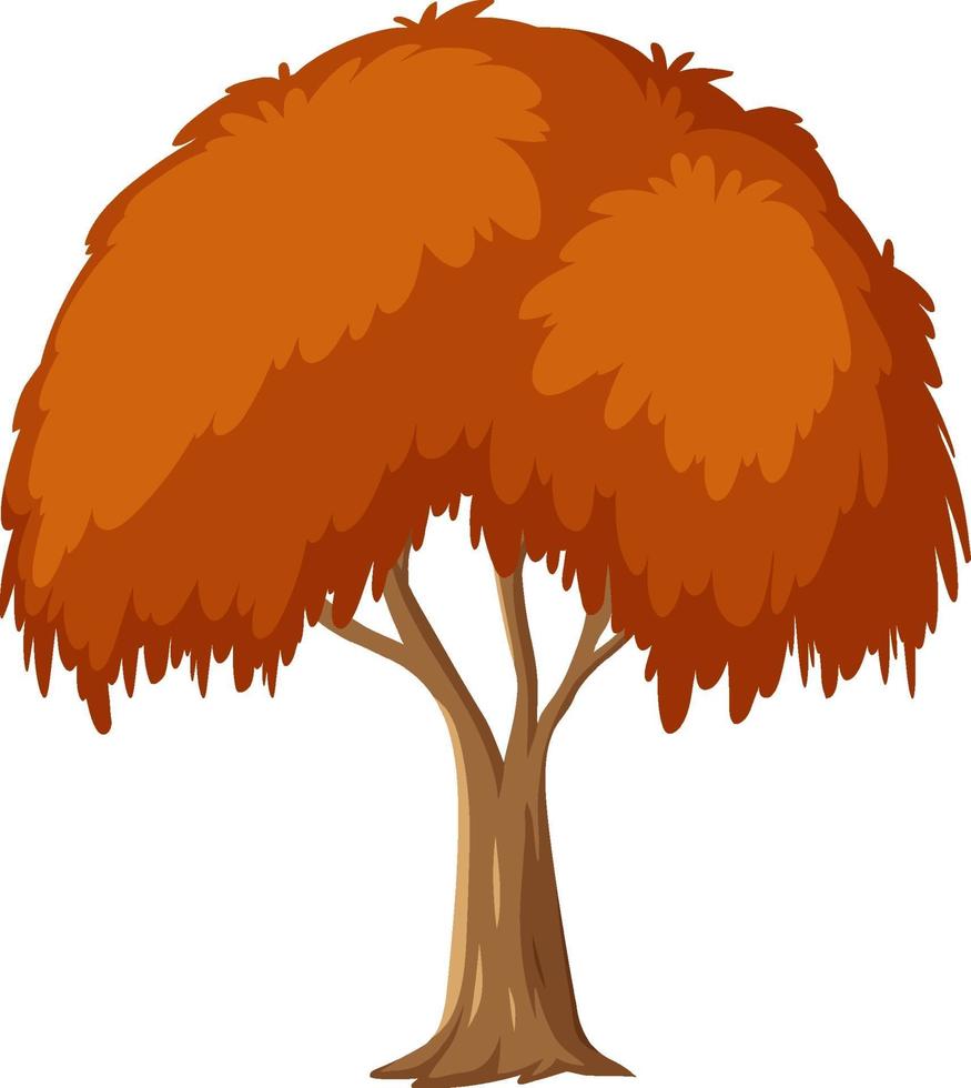 Árbol de otoño aislado sobre fondo blanco. vector