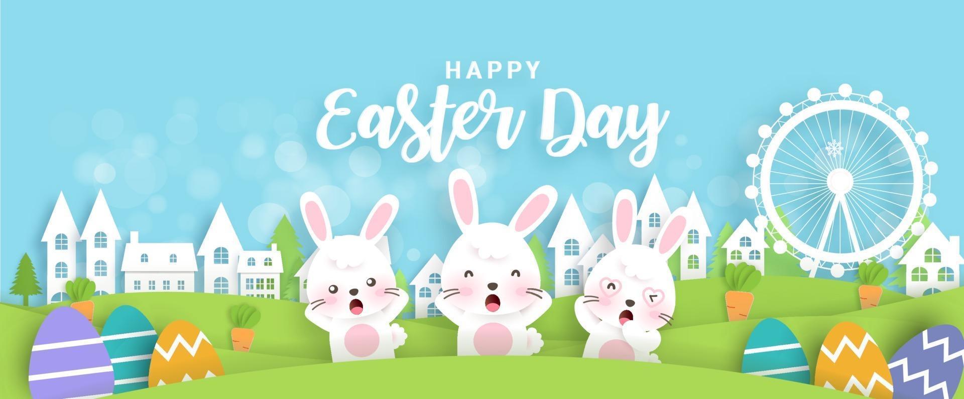 Happy Easter day sale banner vector