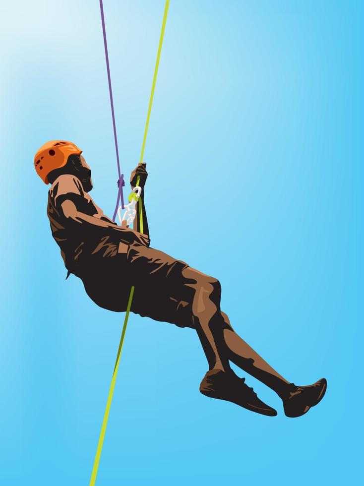 Abseiling Rock Climbing on illustration graphic vector