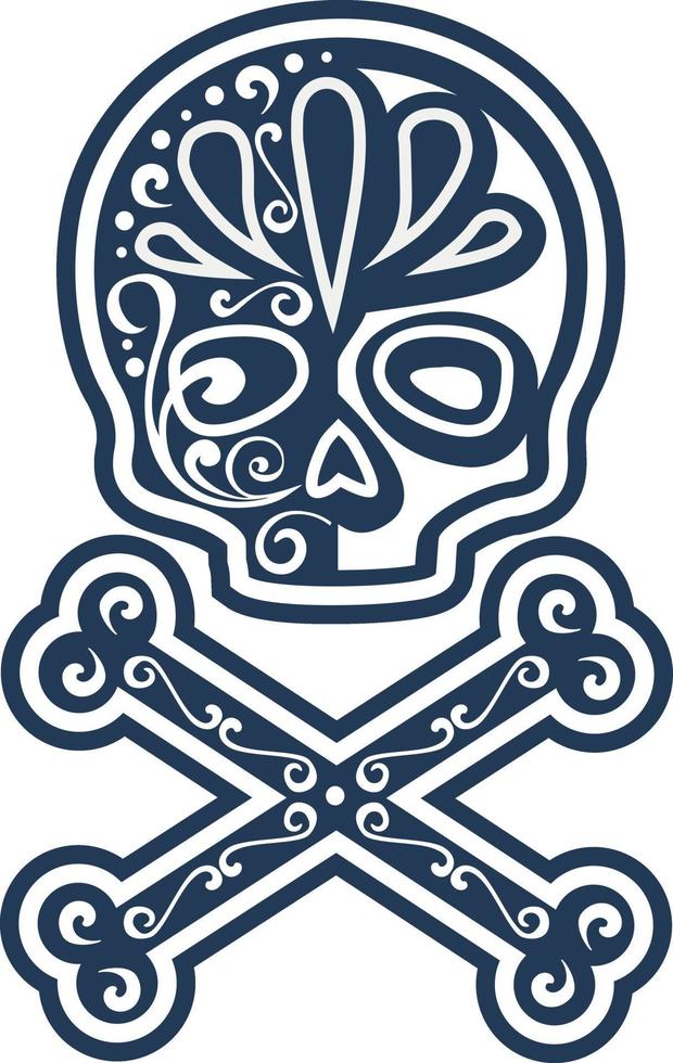 patrón de calavera de azúcar mexicana, diseño vintage para camisetas vector
