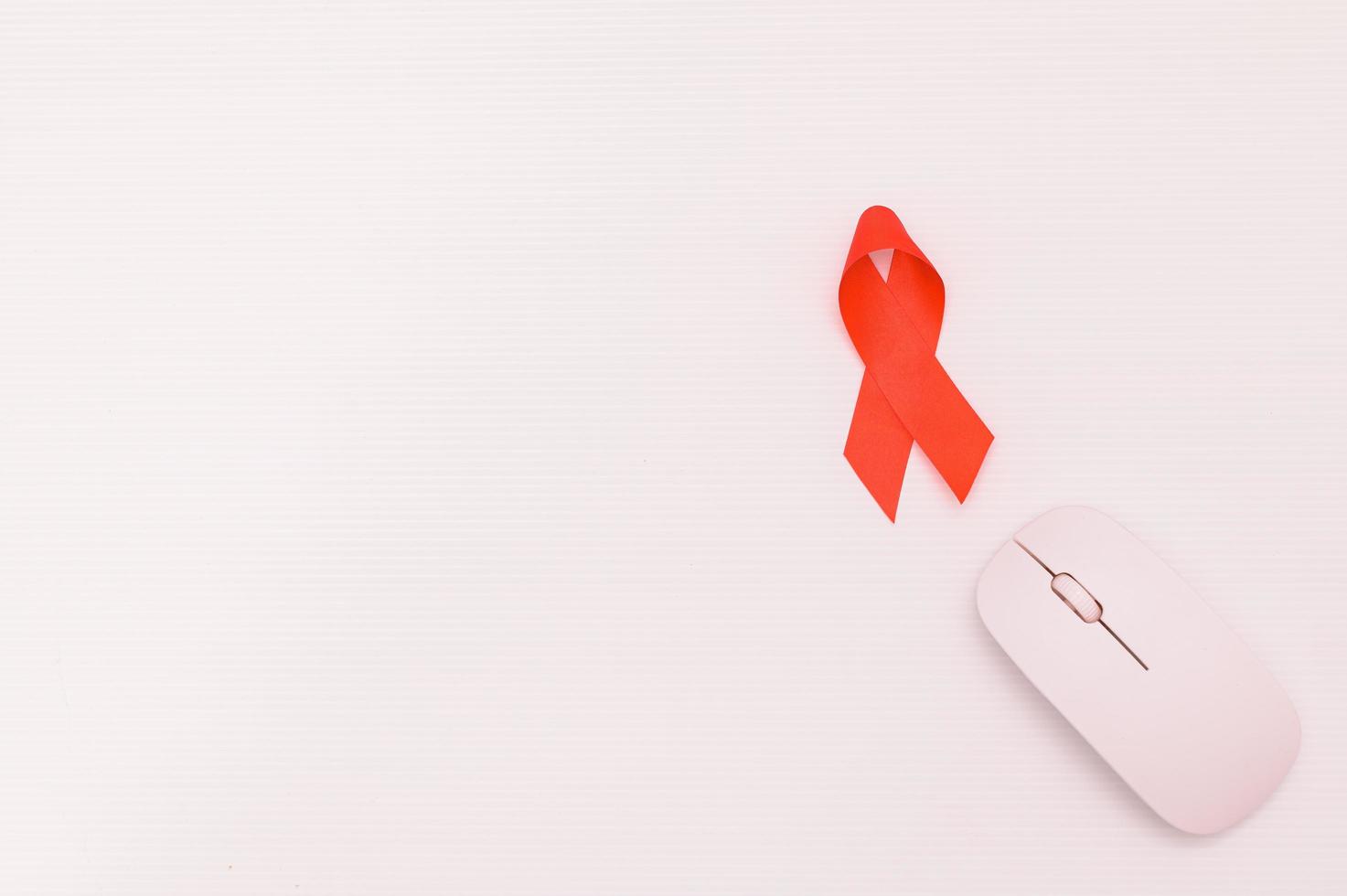 Red ribbon symbolizes World Health Day photo