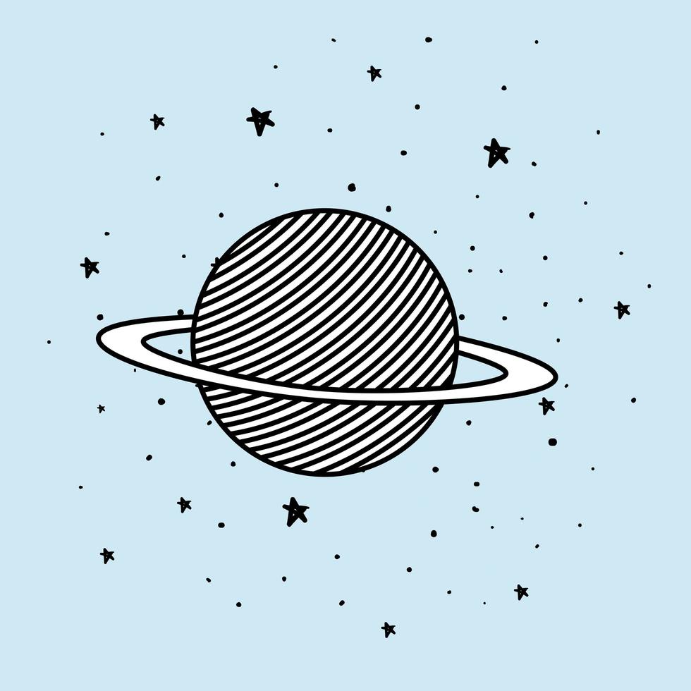 espacio, planeta, y, estrellas, diseño, vector, ilustración vector