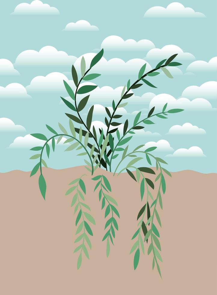 plant on a garden scene vector