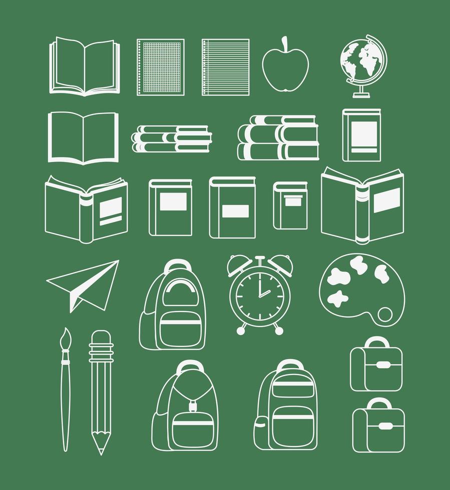 set of school supplies vector