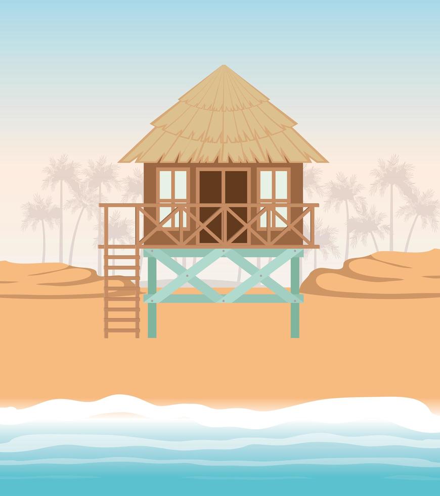 Summer and vacation hut design vector
