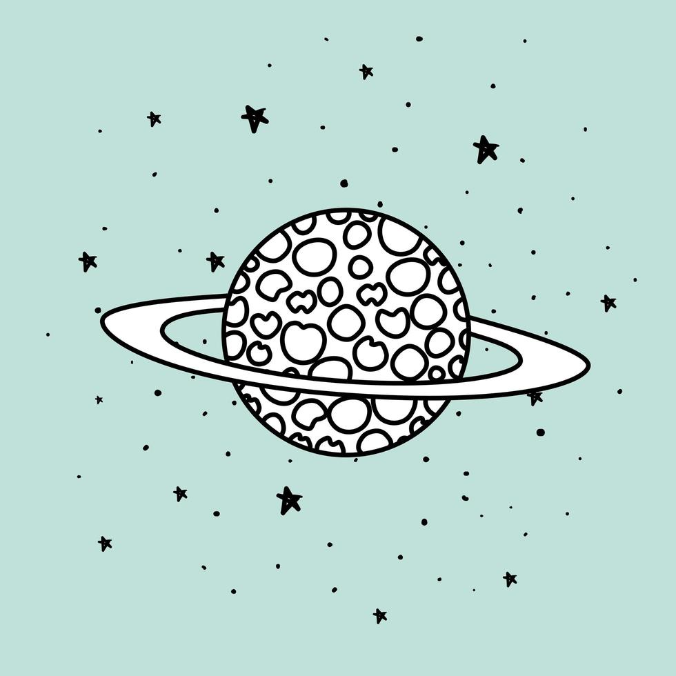 espacio, planeta, y, estrellas, diseño, vector, ilustración vector