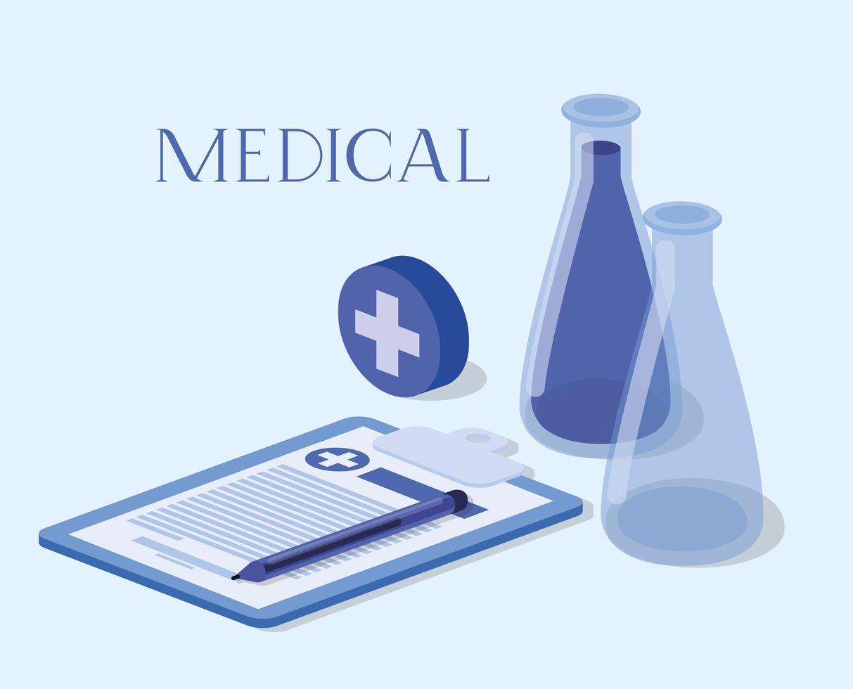 medical isometric icons design vector