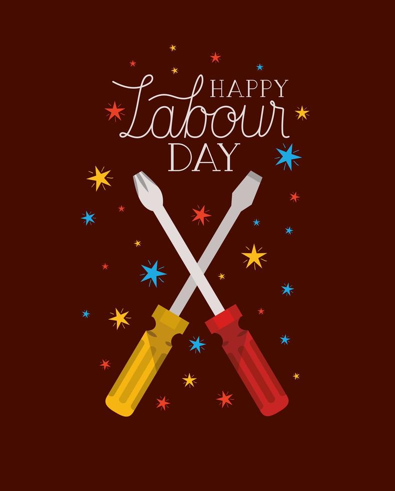 screwdriver tools labour day vector
