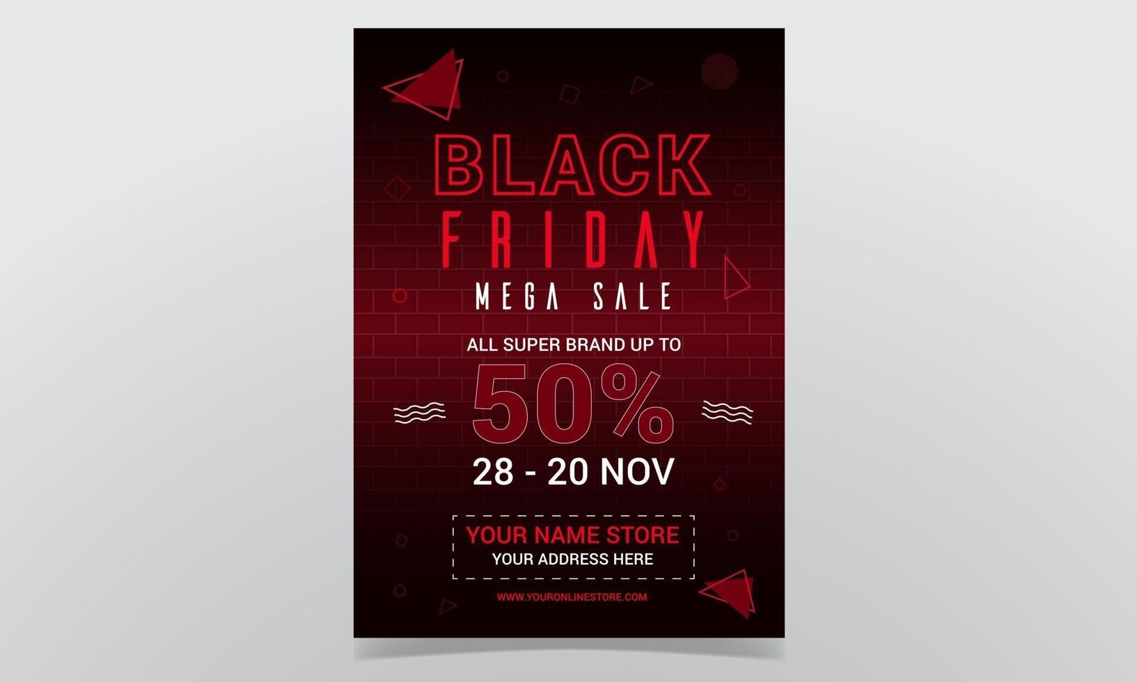 diseño de cartel de mega venta de viernes negro vector