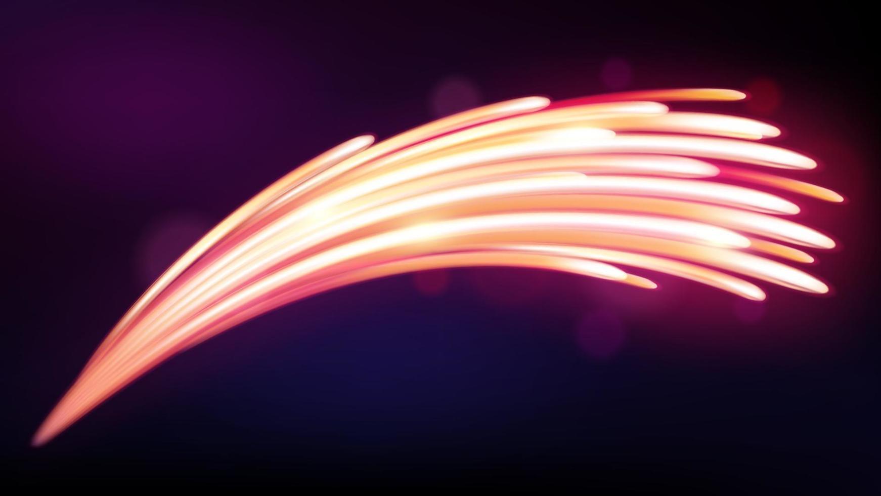 Magic neon light curved lines, Abstract Background. Vector Illustration