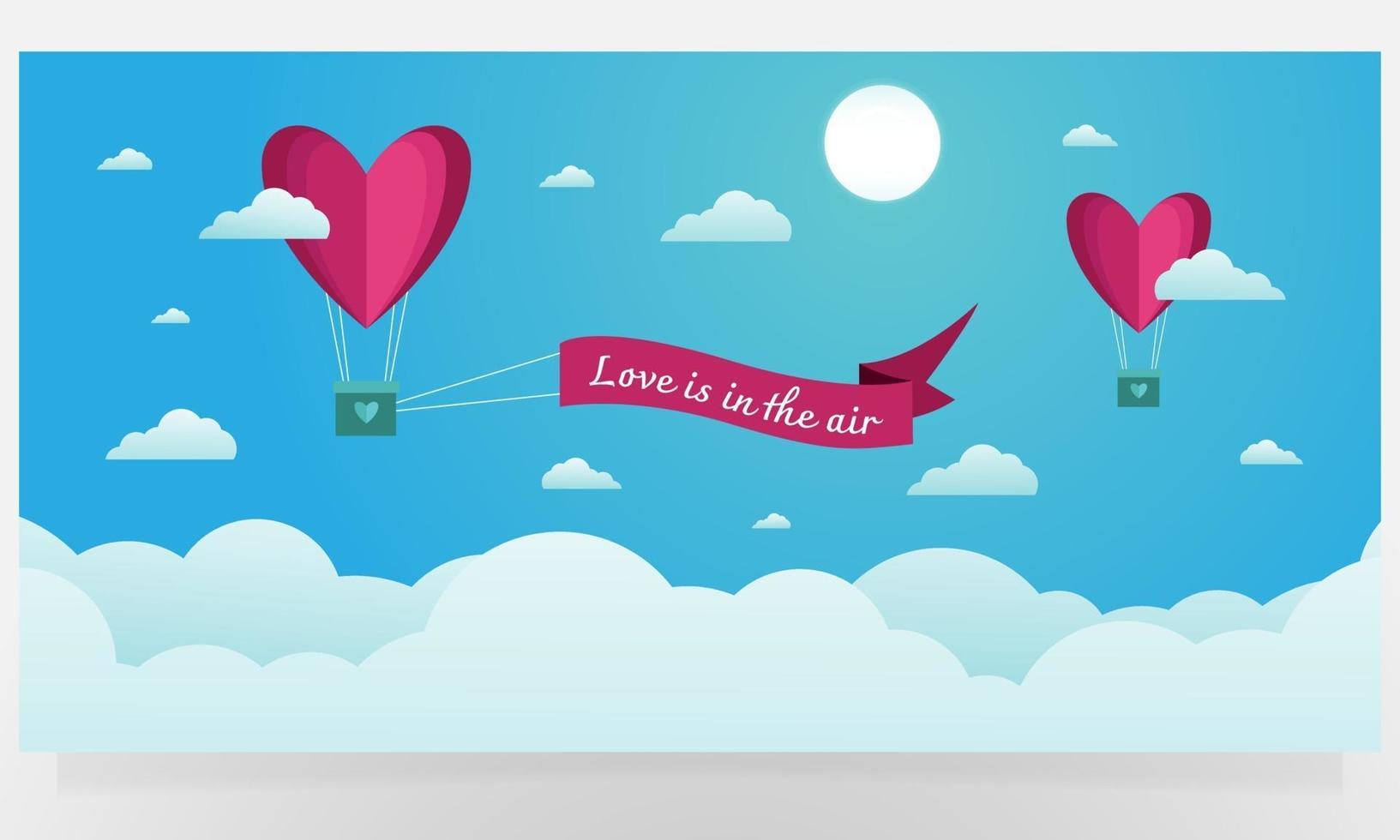 Love is in the air background design vector