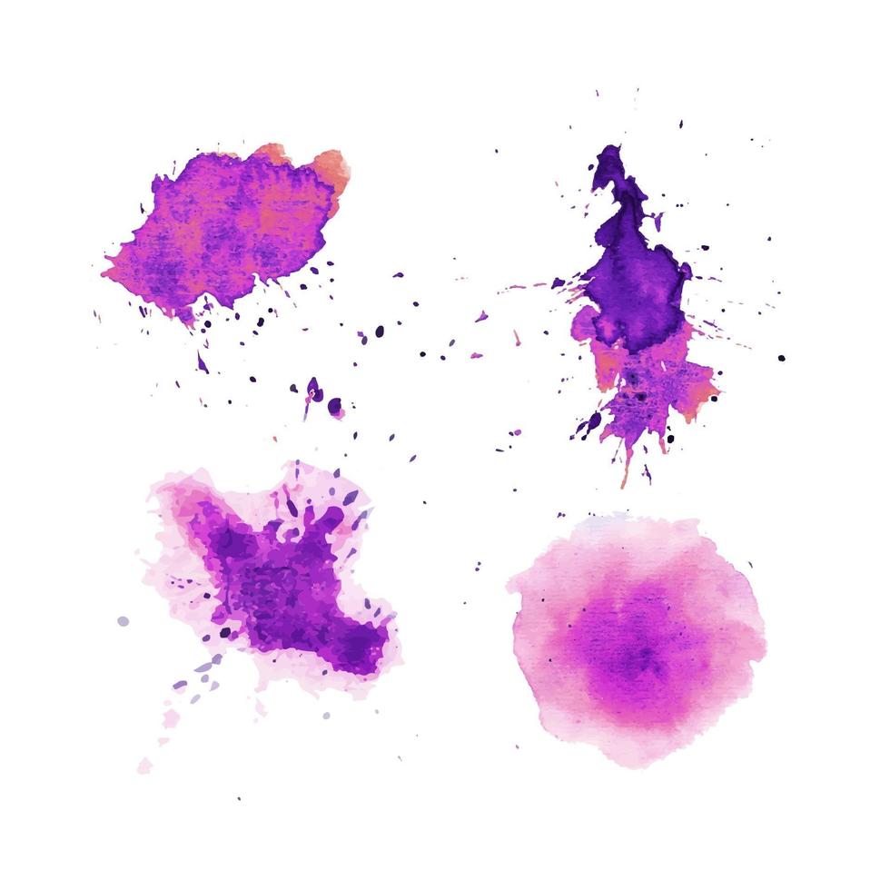 Editable Splashing Dirty Marks Icons Grunge Purple Isolation Vector