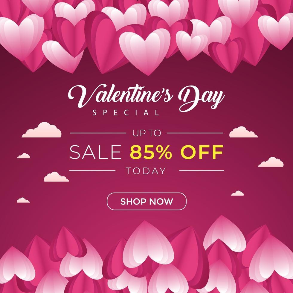 Social Media Banner Template Valentine's Day vector