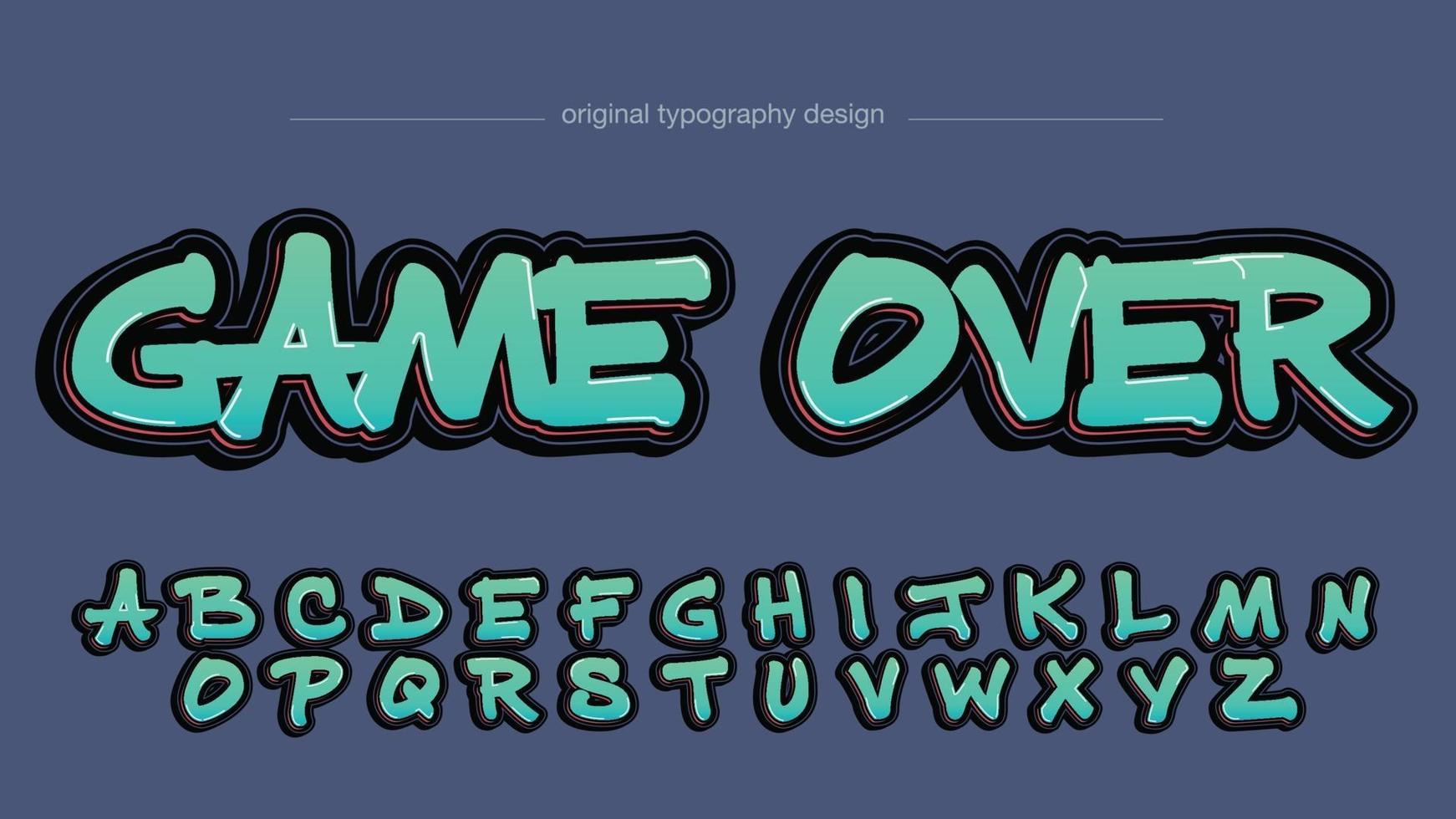 Green and Red Bold Graffiti Style Typography vector
