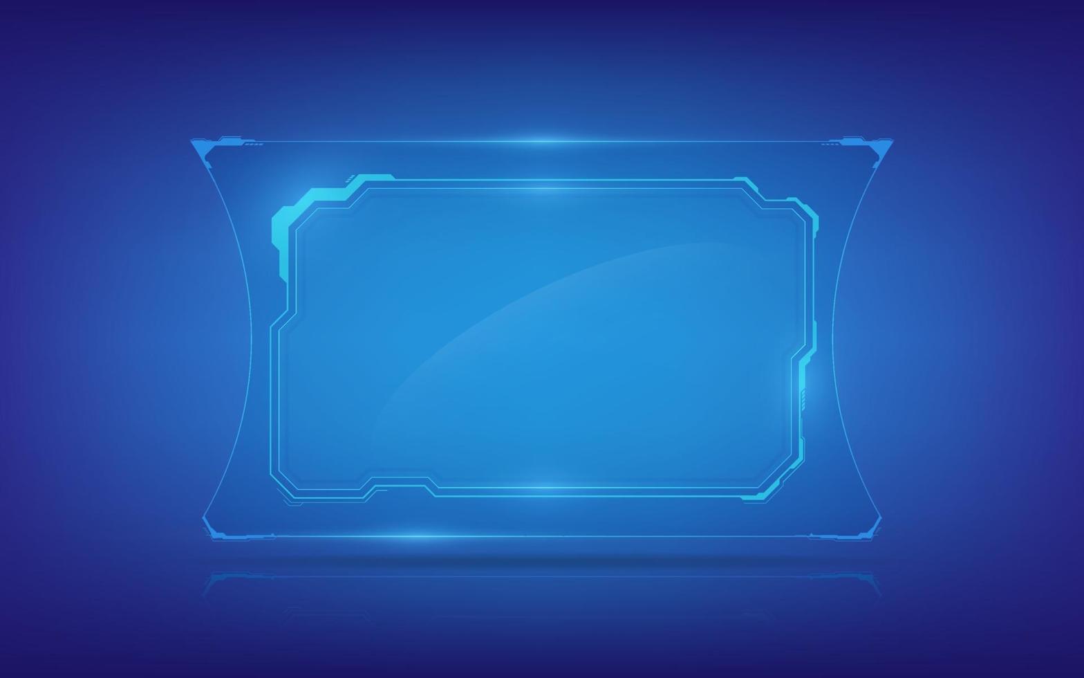 abstract tech sci fi hologram frame template design background vector