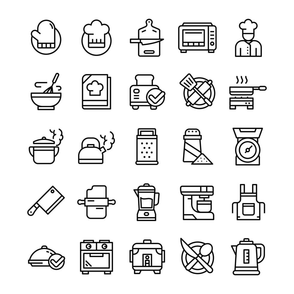 conjunto de iconos de cocina vector