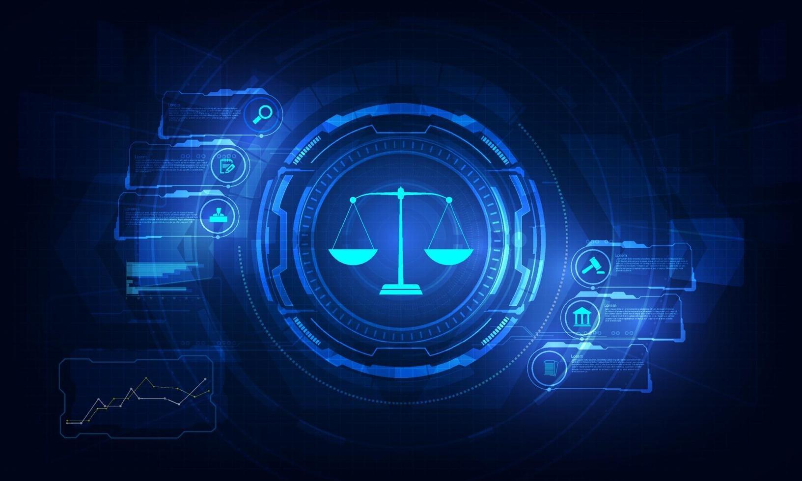 Legal advice technology service concept with business working with modern Ui computer. vector