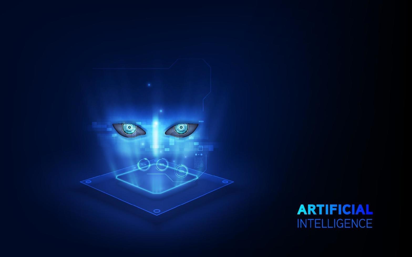 artificial intelligence background tech futuristic design concept vector