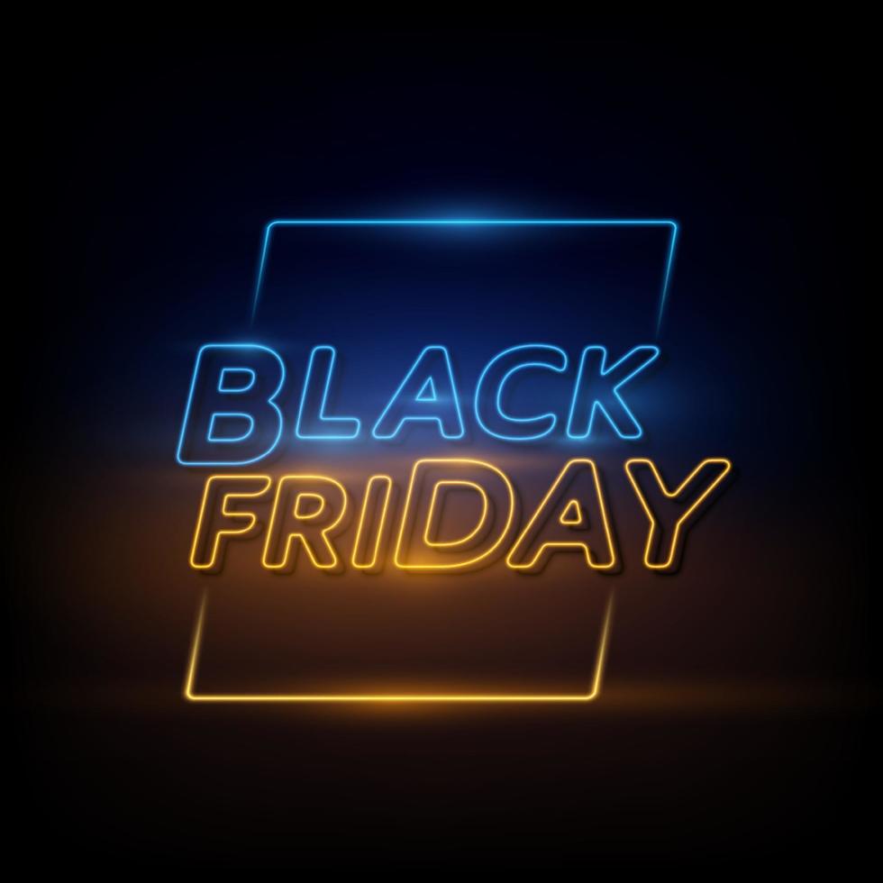 Black Friday background. Neon sign. vector