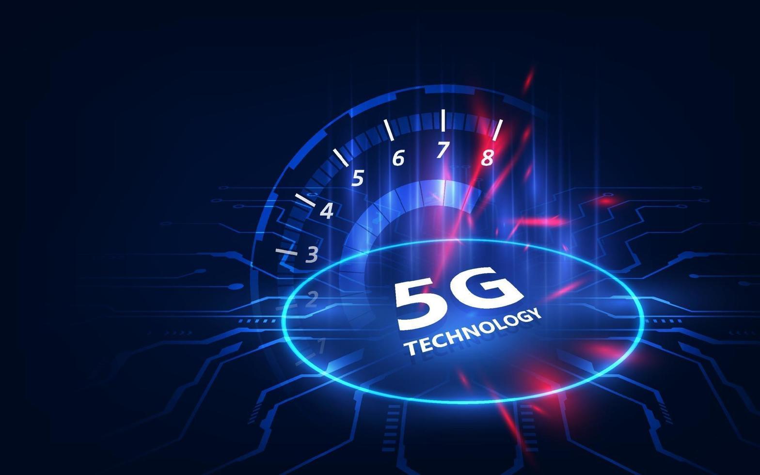 Concepto de vector de tecnología inalámbrica de red 5g. Internet móvil de alta velocidad.