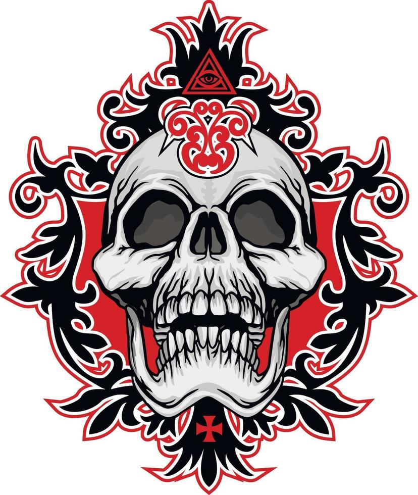 Gothic sign with skull, grunge vintage design t shirts vector