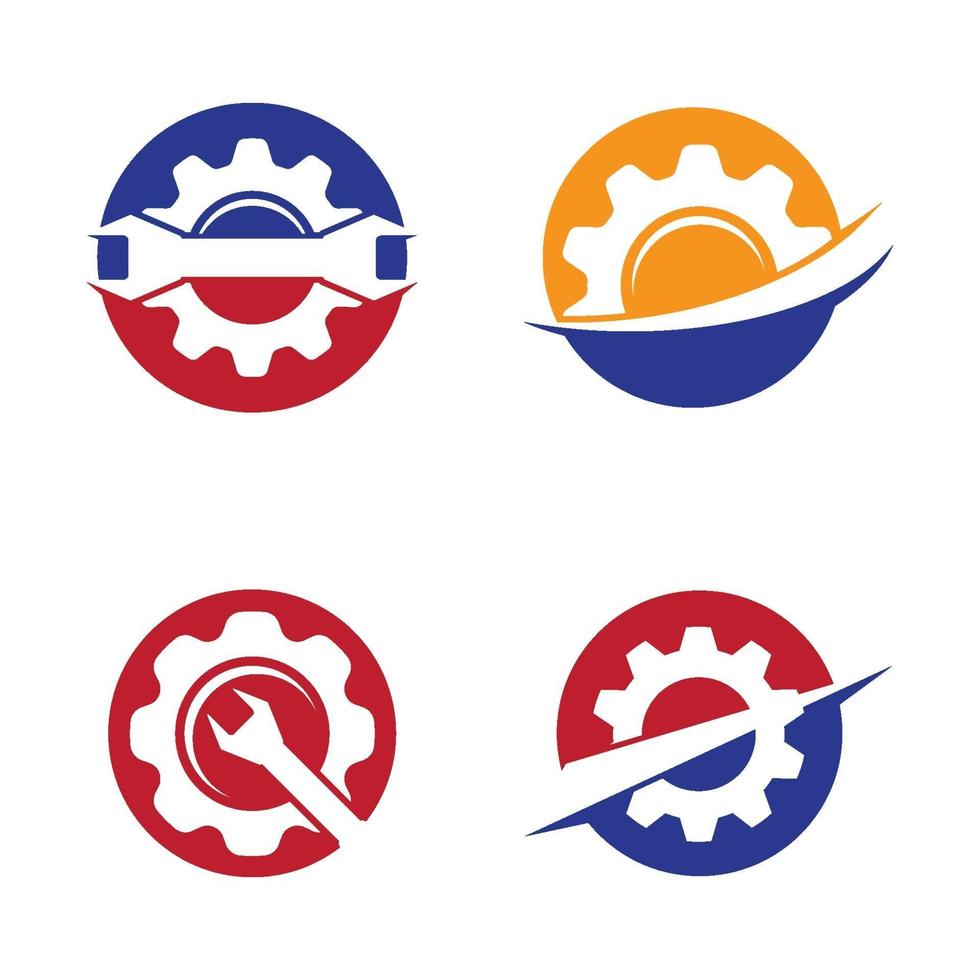 Gear service logo images set vector