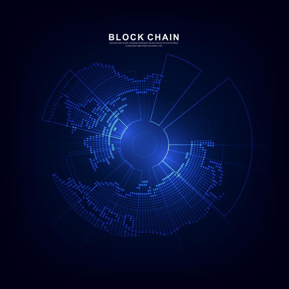 Blockchain technology with global connection concept suitable for financial investment or crypto currency trends business vector