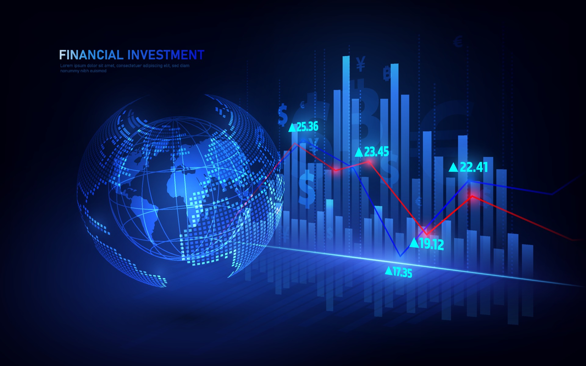 Stock market or forex trading graph in graphic concept suitable for
