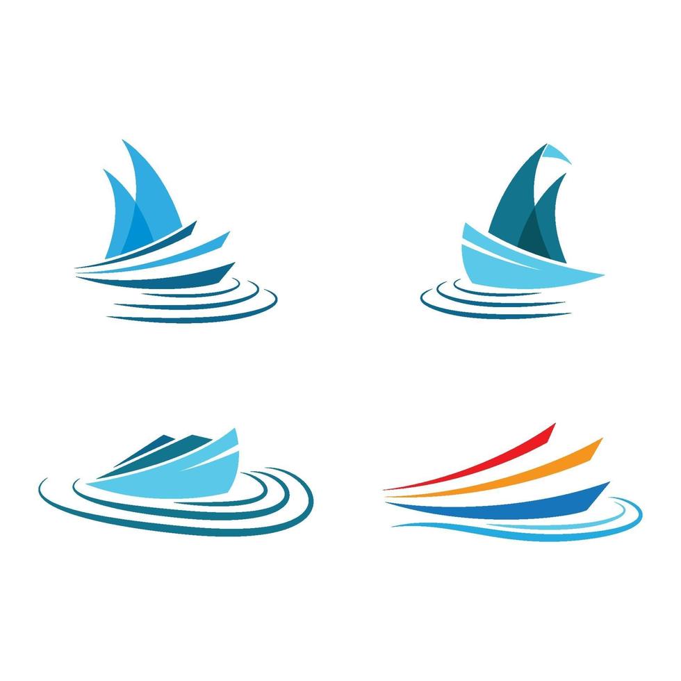 Cruise ship logo images set vector
