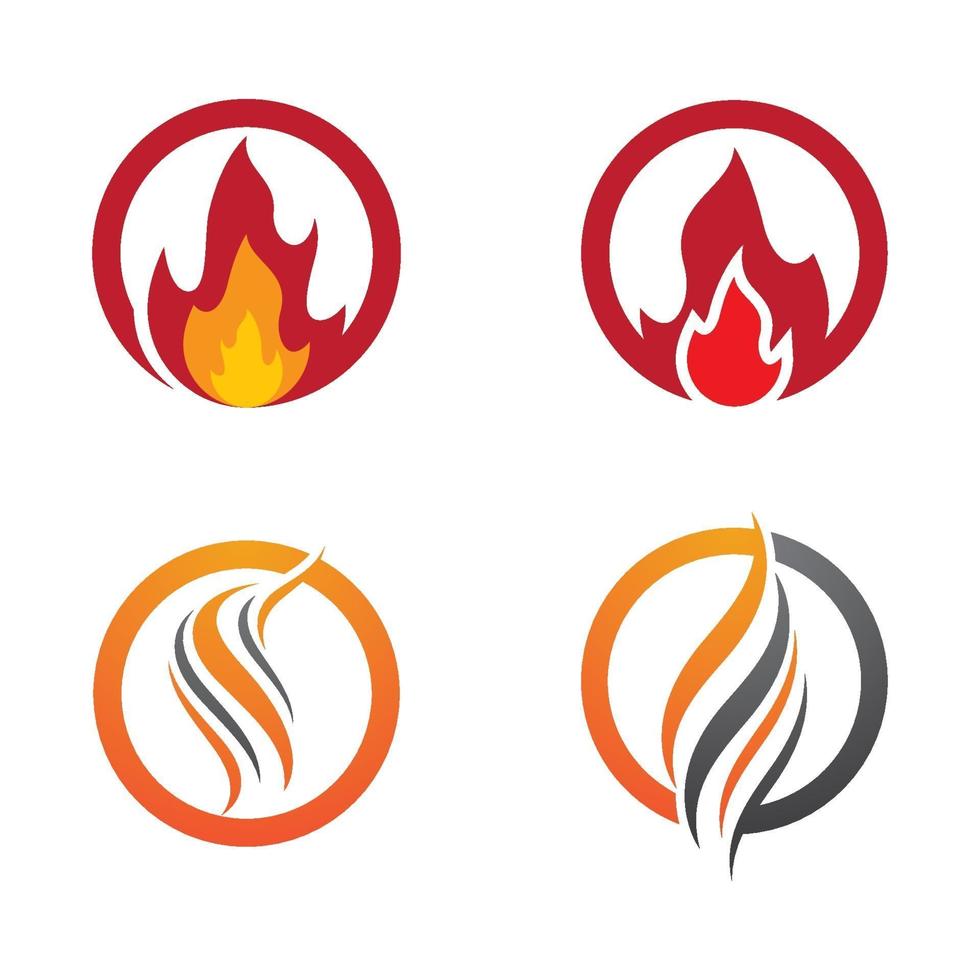 conjunto de imágenes de logotipo de fuego. vector