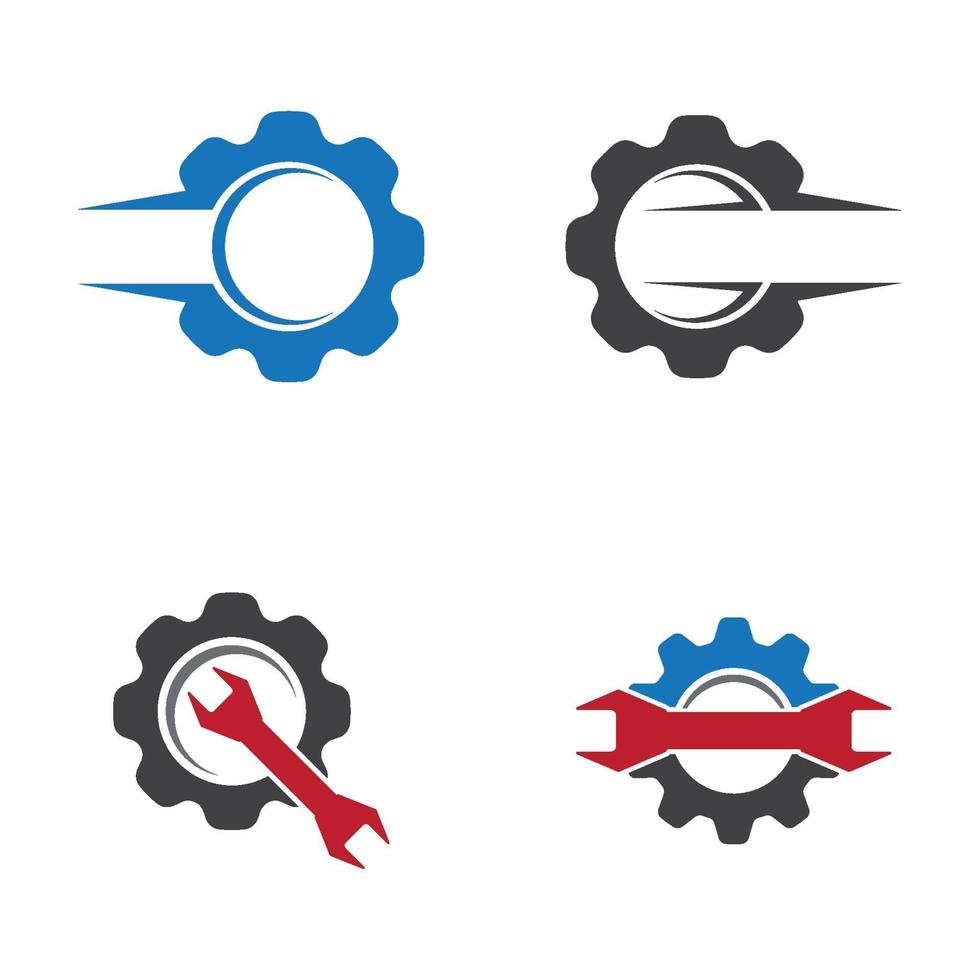 Gear service logo images set vector