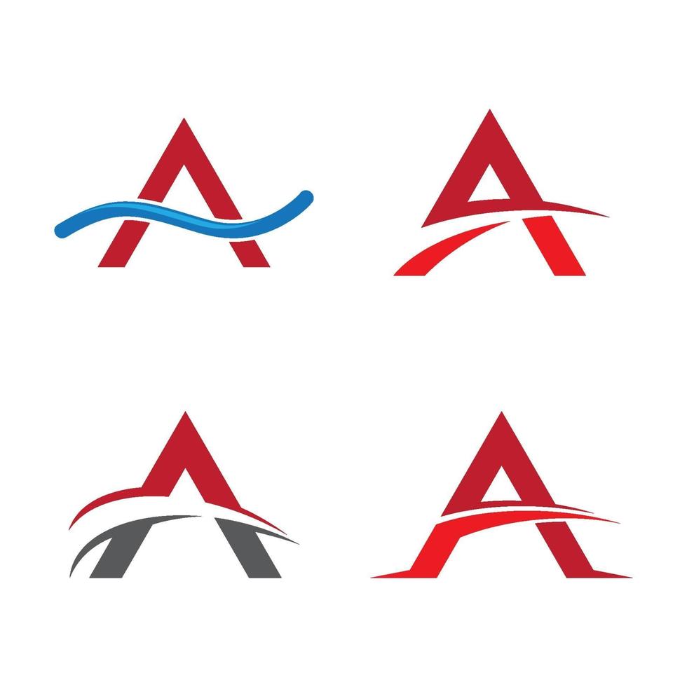 Letter a logo images set vector