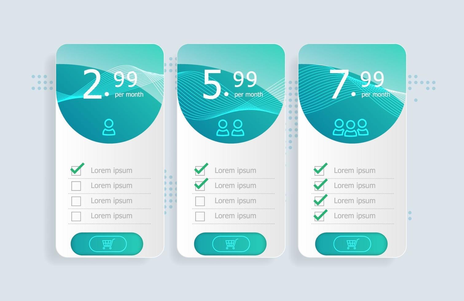 price table template background vector