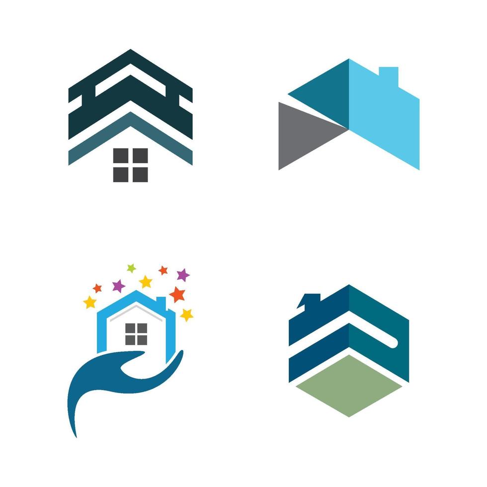 conjunto de imágenes del logotipo de la casa vector